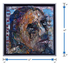 BUY FRAMED ORIGINAL OIL PAINTING LARGE█ART█POP█COOL FOLK ABSTRACT RAIN MAN