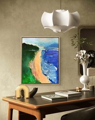 Seascape Expressionism 11×14 ABSTRACT Original Canvas Signed Unframed