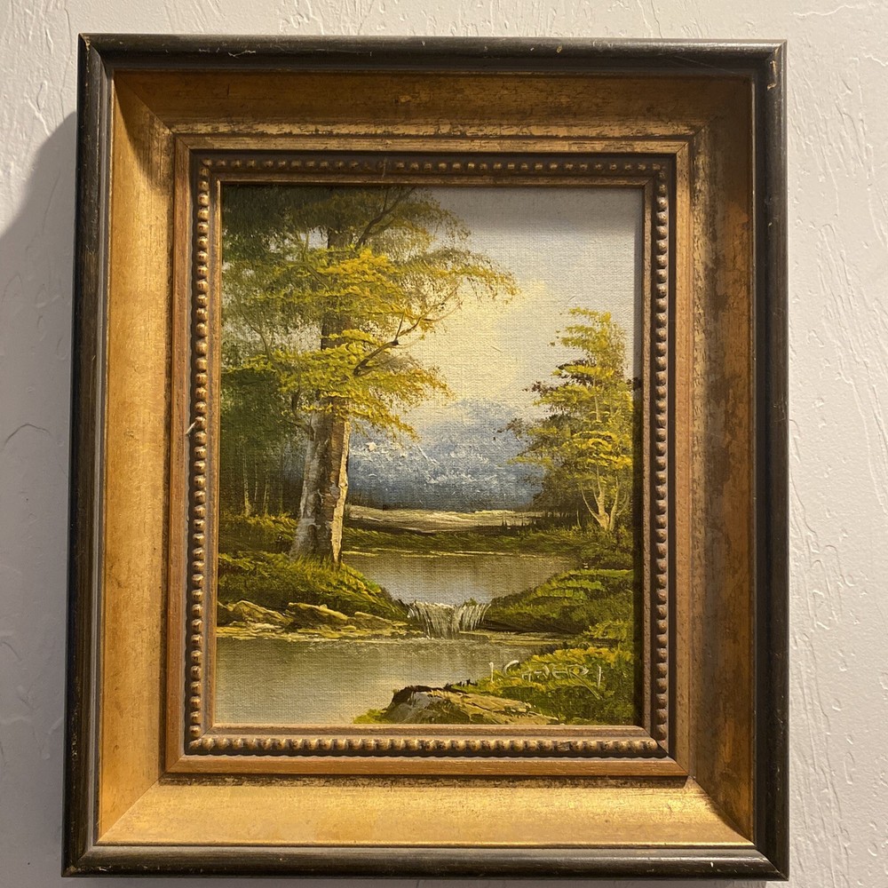 Original Irene Cafieri Oil Painting American Landscape Nature Art 12×14 Framed