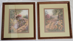 Two Pcs of Joan Cole Wall art Prints Framed titled „Mailbox and Welcome Friends“