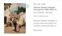 Listed Hungarian Artist – Witman E. Vizkeleti (1882-1962) O/C 27″x21.5″. Signed
