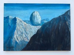 Rene Magritte (Handmade) Oil On Canvas Painting signed and stamped
