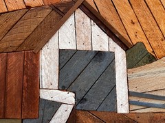 Vintage Original Theodore DeGroot Lath Folk Wall Art For Austin Productions.