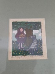 Red Riding Hood Litho Painting ? Marcia Wilson Folk Art Etching ?