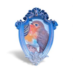 Robin Mini Framed Art • Gold Ornate Frame • Wildlife Giclée Print • Nature Decor