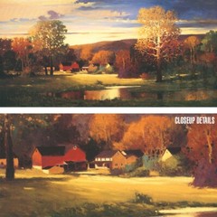 40W“x20H“ LATE EVENING IN AUTUMN by MAX HAYSLETTE REFLECTIONS CREEK HILLS CANVAS