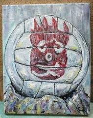 CAST AWAY WILSON volleyball NEW art original canvas oil painting signed Crowell