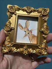 Bunny Rabbit ,cute,funny original miniature painting,small,mini