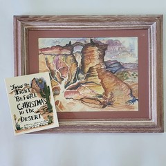 Mary Lou Ray Greer Original Watercolor Painting Southwest Desert Canyon Framed