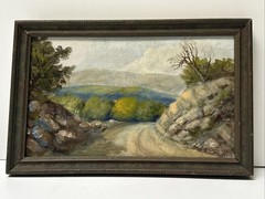 Antique American Landscape Painting Small Gem Impressionist Listed Oil 1910’s
