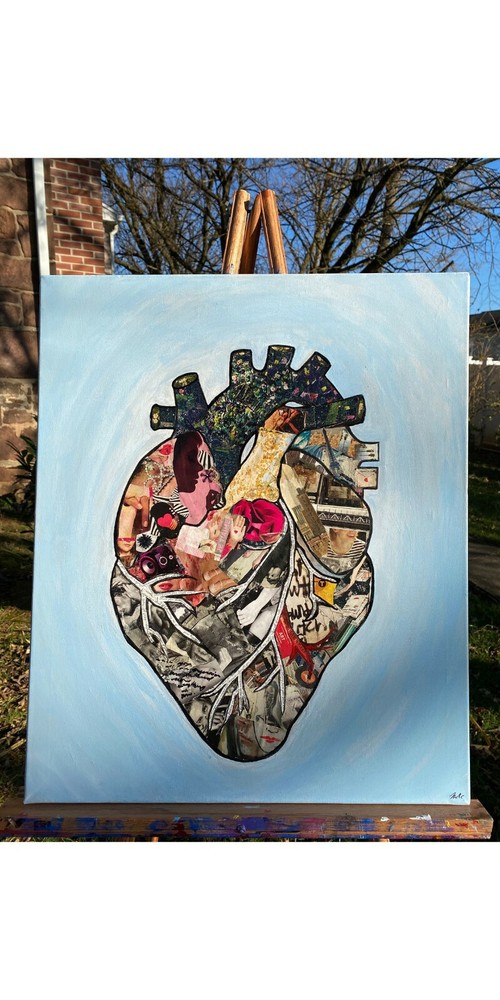 „Matters of the Heart“ 24×20 Mixed Media Acrylic Painting on Canvas Original