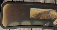 OOAK Folk Art Painting Mounted In Original 1928 Dodge Wayfarer Windshield Frame