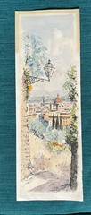 Small European Signed Landscape Town Church In Italy France