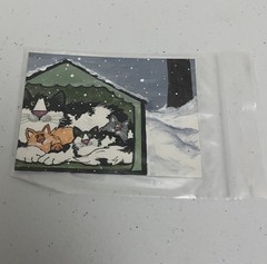 ACEO Original Pryjmak Painting Cat Safety & Warmth Of Mom 2.5×3.5” 2018 12/12