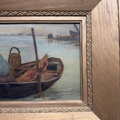 Oil on Canvas “Boy Fishing” Copy of Antonio Ermolao Paoletti Nautical Art