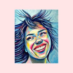 ORIGINAL Acrylic Picture Painting Portrait Woman Abstract Painting Modern HAND PAINTED