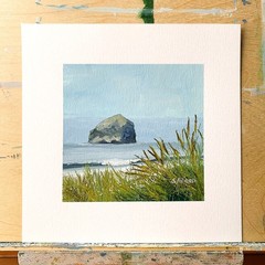 8×8 PNW Original Oil Painting Oregon Seascape Cannon Beach Coastal Ocean Signed