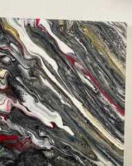 Original Abstract Acrylic Painting on Canvas -„Frozen Flow“ winter inspired