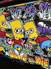 18 x 24 Acrylic Painted Canvas Bart Simpson Shortiez Ink Graffiti