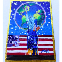 PETER MAX ‚Peace On Earth“ signed Beautiful Pop Art Acrylic Hand Painting NEW