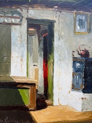 Osvald Rasmussen 1885-1972 Oil Painting Framed Bauernstube Sunlight