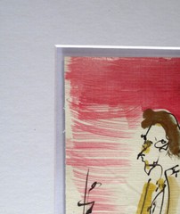 BUY MAN ORIGINAL INK PAINTING OUTSIDER HANGING UNIQUE URBAN CITY FOLK LOCAL ODD