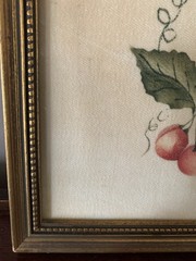 Vintage Folk Art Theorem Painting Fruit Apple Still Life Old Sturbridge Village
