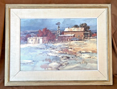 Listed NM Artist Don Brackett Original Watercolor Painting Adobe w Windmill