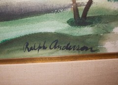 Impressionist Watercolor Painting – Residential Home in Summer – Ralph Anderson