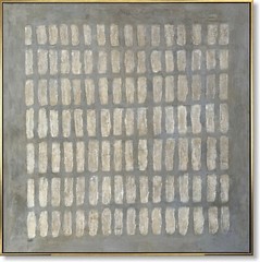 Large Abstract Gray 3d Textured Grid Canvas Painting Textured Neutral Minimalist