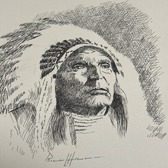 WILLIAM LEE HILL DRAWING FAMOUS NATIVE AMERICAN INDIAN PORTRAIT TRIBAL LISTED