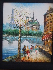 Vtg Original Oil Painting on Canvas Signed Caroline Burnett, 8 X 10