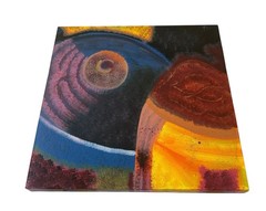 SM Palmer Abstract Art Painting Reproduction Mounted On Wood Frame 12” X 12” #2