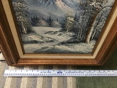 Mountain Wilderness”Original Oil on Canvas~Signed Antonio~Carved Wood Frame~OOAK