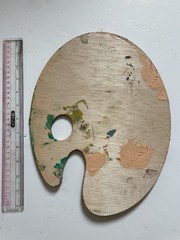 Wood artist paint palette painted Oil Paint