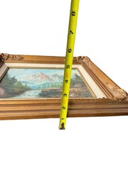 Vintage Oil Painting Mountain Landscape 7.5×9.5 Framed