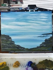 ART JOY – EUNIE 11×14”Acrylic Canvas Original Art Expressionism THE CLIFF 26020