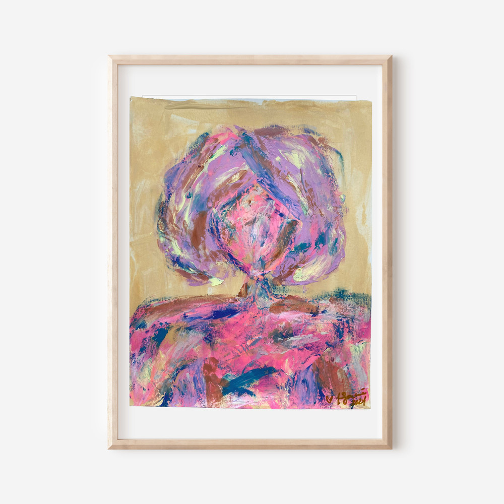 MUSE ERA ABSTRACT FIGURATIVE WOMAN PORTRAIT 11×14 SIGNED COLORFUL ART PAINTING