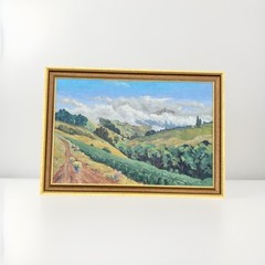 Vintage Australian Oil Painting Artist K. Harrington, Landscape Tea Plantation