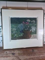 Glenda VanRaalte Original Watercolor Batik Oriental Paper Signed Framed 1998 COA
