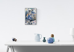 „Sitting“ Yoga Pose Woman Impressionist Blue Painting by Steven Tannenbaum