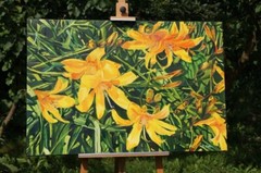 Lily Daylily Oil Painting on canvas Large 80/120 cm