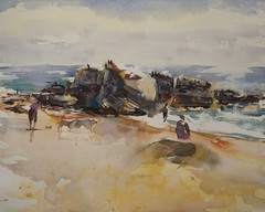 Watercolor Original Painting Seascape Laguna Beach 11×14 Not A Print