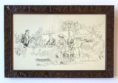 J C Sewell -American Story Illustration -Original Ink Drawing circa 1914