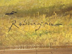 Signed Robinson Portrait Jockey Up Original Oil Painting On Canvas Vtg