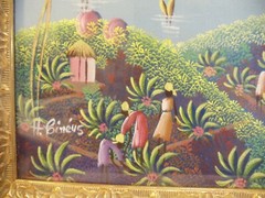 Fascinating H. Cineus Original Painting of Panoramic Haitian Landscape.