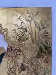Stephen White Woman Flowers Mixed Media Oil Painting On Wood SIGNED ORIGINAL