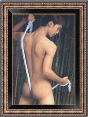 Hand Painted Oil Painting art Young Male Nude Men on Canvas 24″x36″