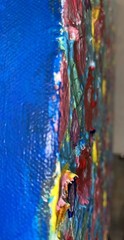 Abstract Flower Garden,16”x20”x 1.5” OOAK, Signed, COA, Deep Gallery Wrap