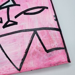 Cat Graffiti Character Outsider Art painting on Canvas by NY Street Art artist